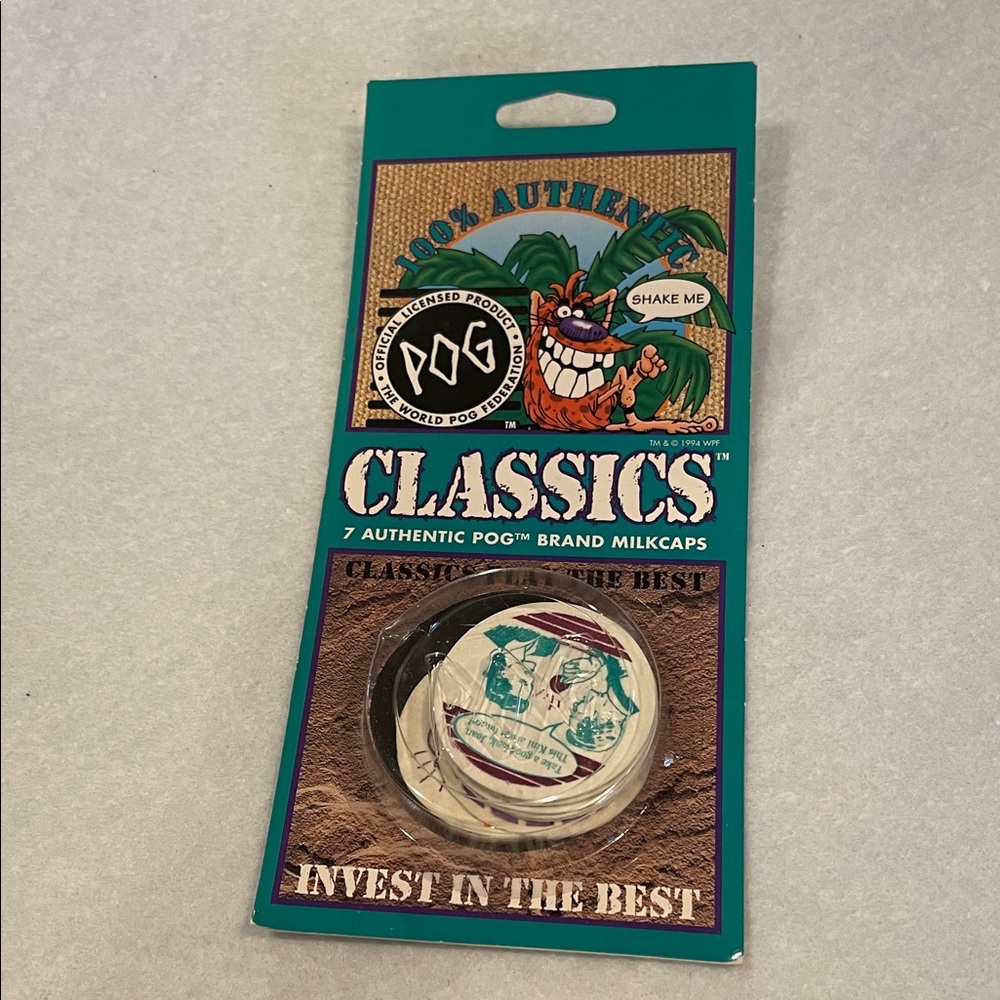 POG Classics Vintage (1993) Pog brand Milkcaps 7 pack NEW Sealed Teal Packaging